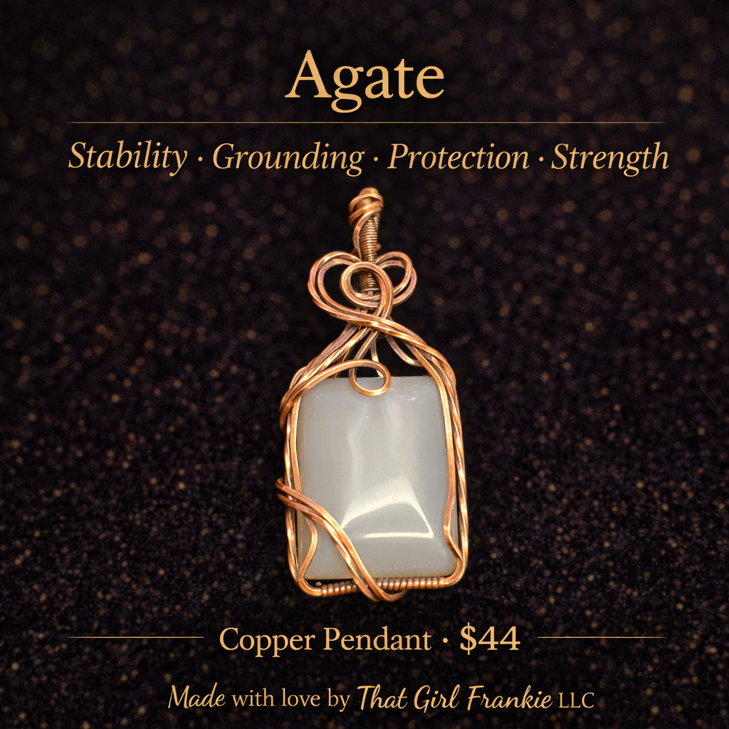 Square Agate Pendant