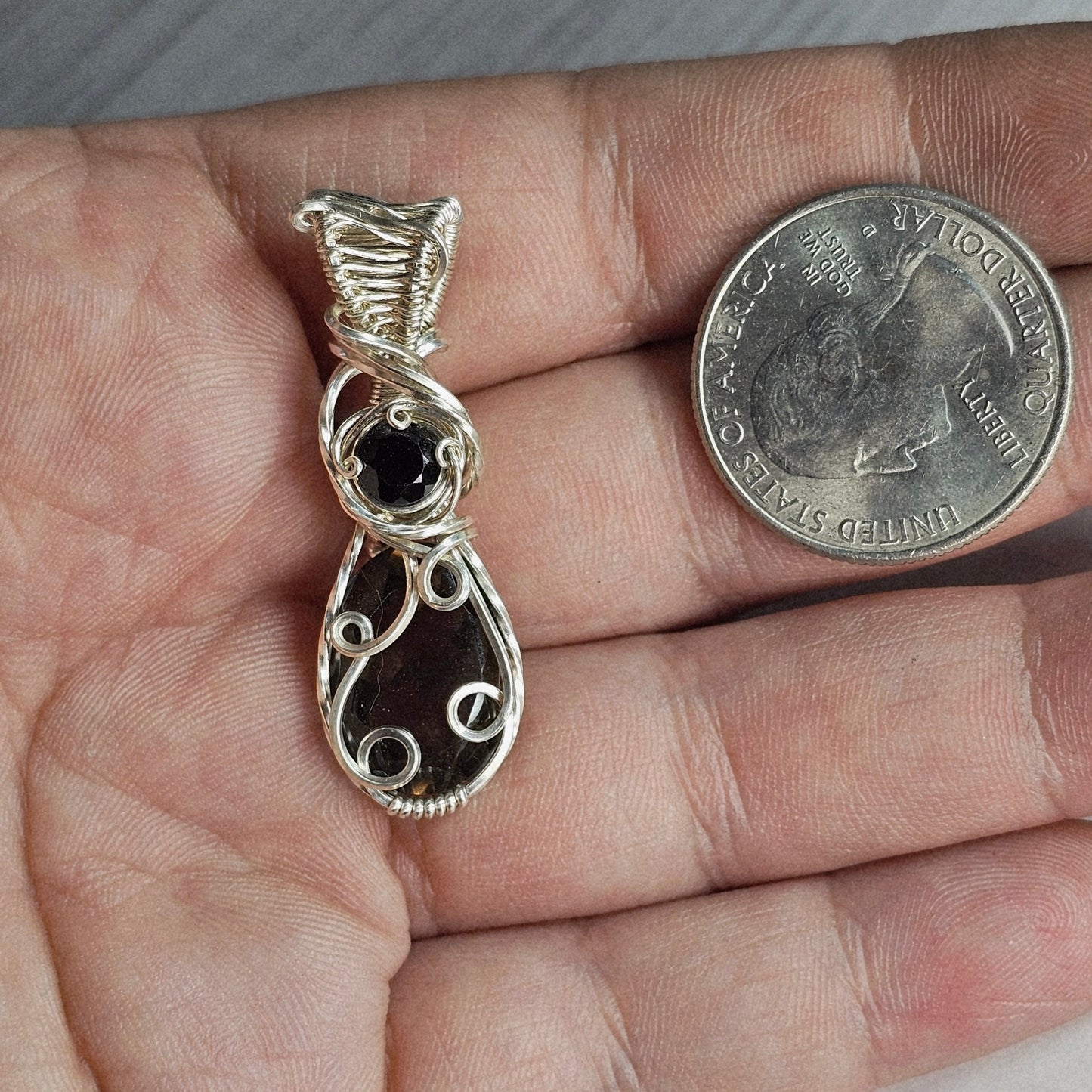 Smokey Quartz with Black Spinel