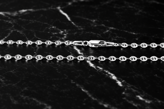 Sterling Silver Flat Anchor Chain Necklace (2.5mm)