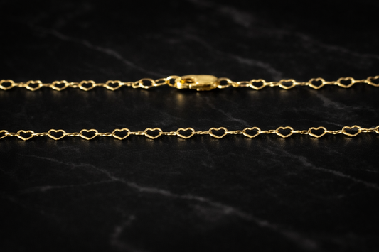 14k Gold-Filled Heart Link Chain Necklace (1.7mm)