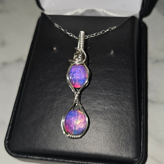 Aurora Opal Doublet Pendant in Sterling Silver