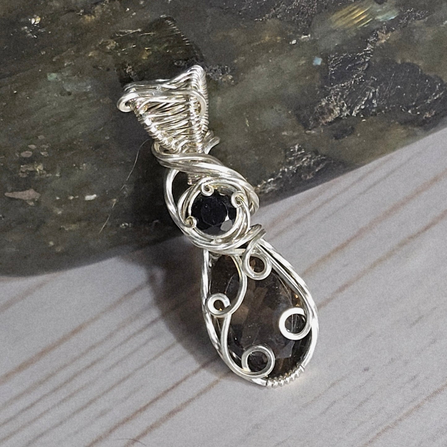 Smokey Quartz with Black Spinel