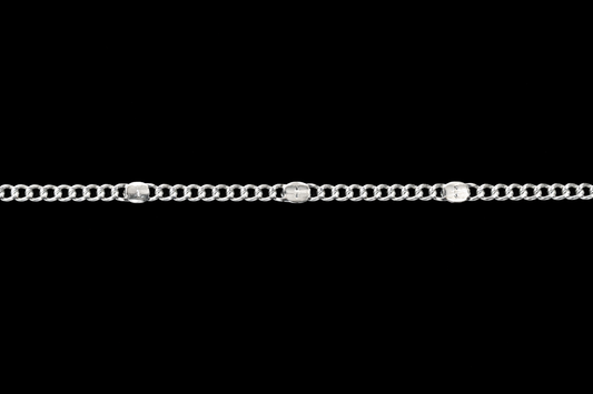 Satellite Accent 304 Stainless Steel Curb Chain Necklace (2mm) – Custom Cut w/ Lobster Clasp